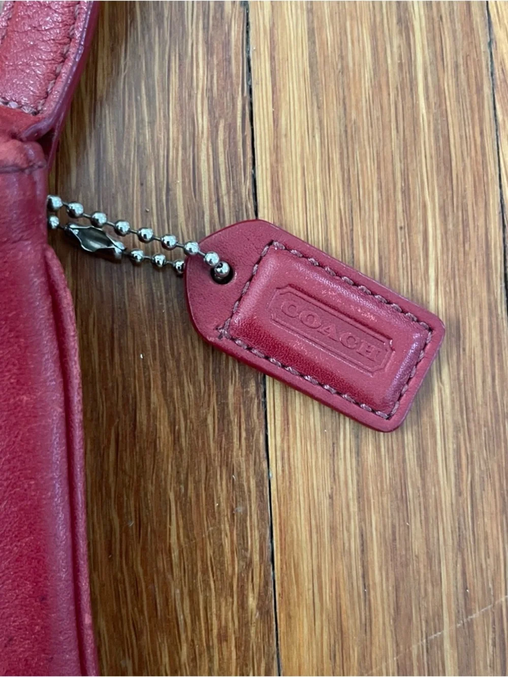 Vintage Y2K Coach Red Leather Crossbody with Eyelet Trim - Picture 2 of 8